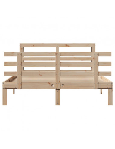 Giroletto con Testiera 140x190 cm in Legno Massello di Pino