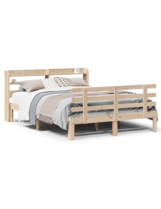 Giroletto con Testiera 140x190 cm in Legno Massello di Pino