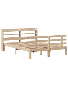 Giroletto con Testiera 140x190 cm in Legno Massello di Pino 2