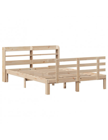 Giroletto con Testiera 140x190 cm in Legno Massello di Pino