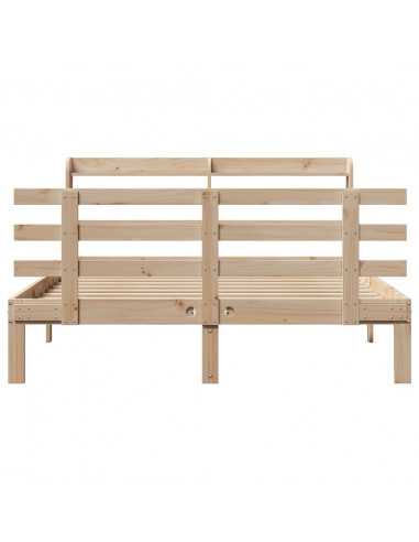 Giroletto con Testiera 140x190 cm in Legno Massello di Pino