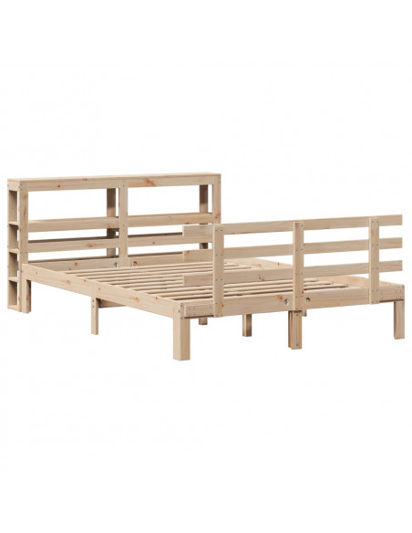 Giroletto con Testiera 150x200 cm in Legno Massello di Pino