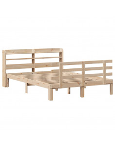 Giroletto con Testiera 150x200 cm in Legno Massello di Pino 2