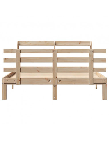 Giroletto con Testiera 150x200 cm in Legno Massello di Pino