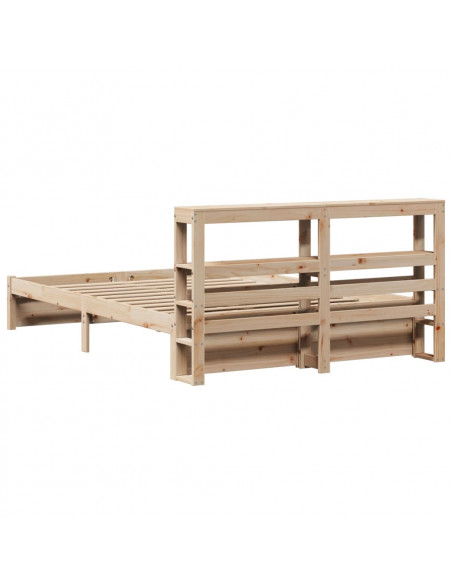 Giroletto con Testiera 160x200 cm in Legno Massello di Pino