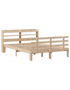 Giroletto con Testiera 160x200 cm in Legno Massello di Pino 2