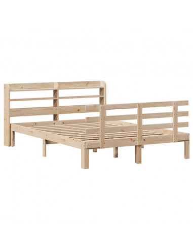 Giroletto con Testiera 160x200 cm in Legno Massello di Pino