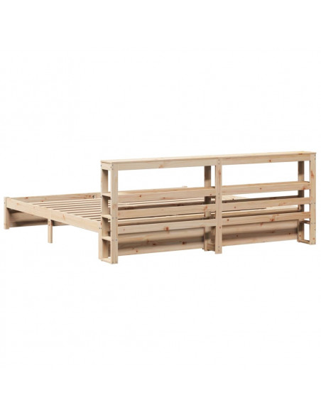 Giroletto con Testiera 200x200 cm in Legno Massello di Pino