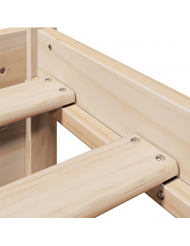 Giroletto con Testiera 200x200 cm in Legno Massello di Pino