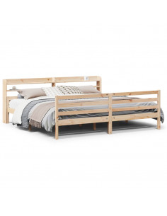 Giroletto con Testiera 200x200 cm in Legno Massello di Pino