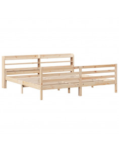 Giroletto con Testiera 200x200 cm in Legno Massello di Pino 2