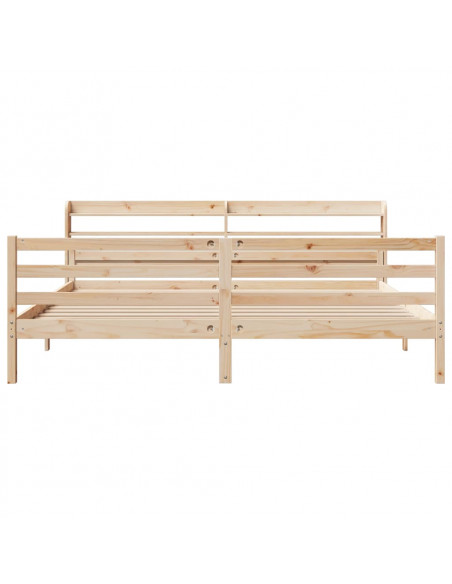 Giroletto con Testiera 200x200 cm in Legno Massello di Pino