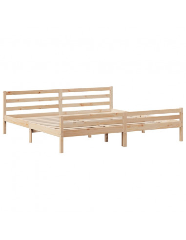 Giroletto con Testiera 200x200 cm in Legno Massello di Pino