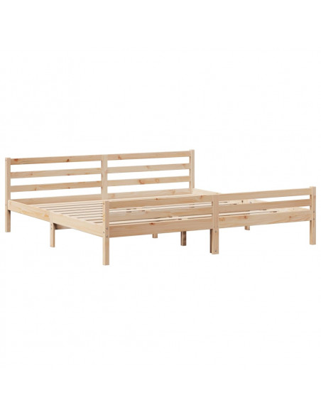 Giroletto con Testiera 200x200 cm in Legno Massello di Pino