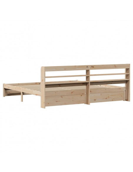 Giroletto con Testiera 200x200 cm in Legno Massello di Pino