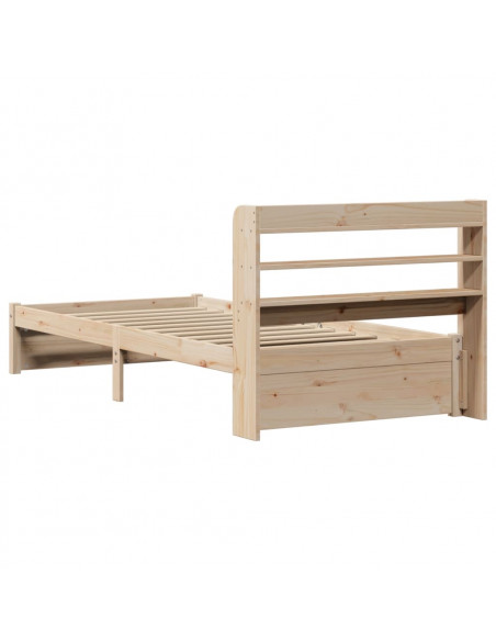 Giroletto con Testiera 75x190 cm in Legno Massello di Pino