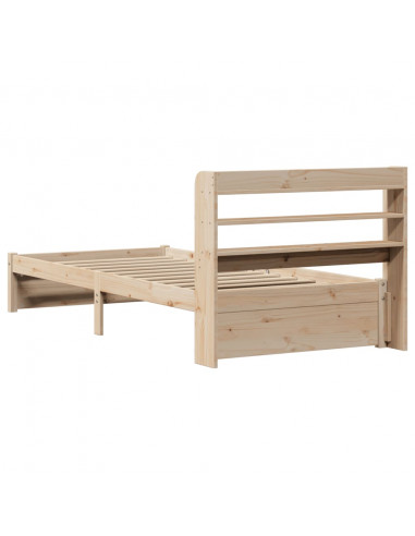 Giroletto con Testiera 90x190 cm in Legno Massello di Pino