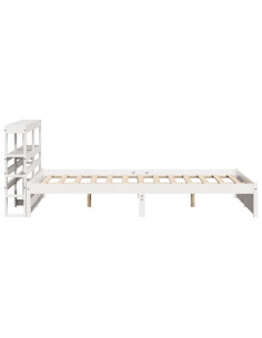 Giroletto con Testiera Bianco 150x200 cm Legno Massello di Pino