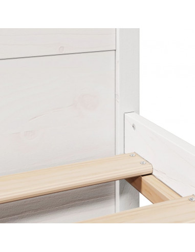 Giroletto con Testiera Bianco 150x200 cm Legno Massello di Pino