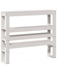 Giroletto con Testiera Bianco 75x190 cm Legno Massello di Pino 2