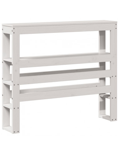 Giroletto con Testiera Bianco 75x190 cm Legno Massello di Pino