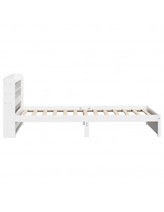 Giroletto con Testiera Bianco 75x190 cm Legno Massello di Pino