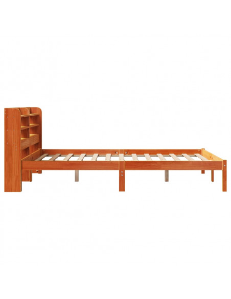 Giroletto con Testiera Marrone Cera 135x190 cm Massello Pino