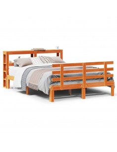 Giroletto con Testiera Marrone Cera 150x200 cm Massello Pino