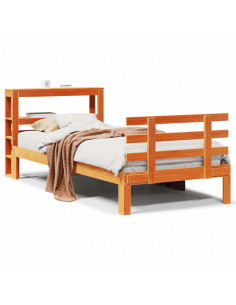 Giroletto con Testiera Marrone Cera 75x190 cm Massello Pino