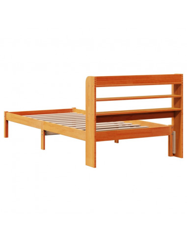 Giroletto con Testiera Marrone Cera 75x190 cm Massello Pino