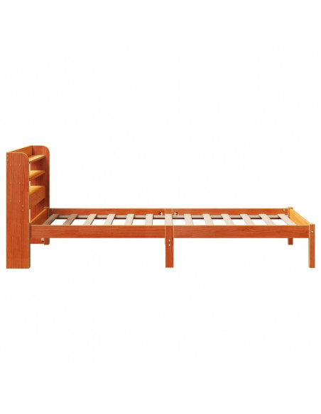 Giroletto con Testiera Marrone Cera 90x200 cm Massello Pino