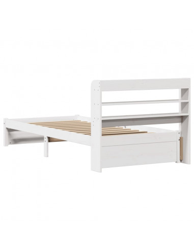 Giroletto con Testiera senza Materasso Bianco 100x200 cm