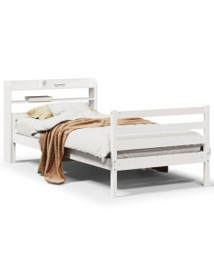 Giroletto con Testiera senza Materasso Bianco 100x200 cm