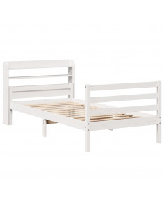 Giroletto con Testiera senza Materasso Bianco 100x200 cm 2