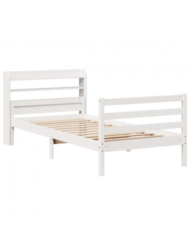 Giroletto con Testiera senza Materasso Bianco 100x200 cm