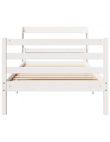 Giroletto con Testiera senza Materasso Bianco 100x200 cm