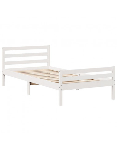 Giroletto con Testiera senza Materasso Bianco 100x200 cm