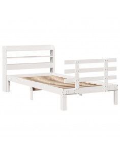 Giroletto con Testiera senza Materasso Bianco 100x200 cm 2