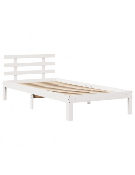 Giroletto con Testiera senza Materasso Bianco 100x200 cm