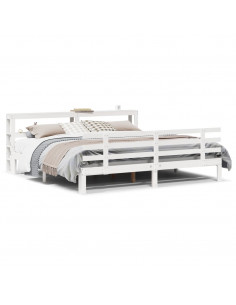 Giroletto con Testiera senza Materasso Bianco 180x200 cm