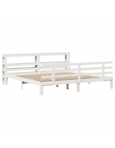 Giroletto con Testiera senza Materasso Bianco 180x200 cm 2