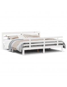 Giroletto con Testiera senza Materasso Bianco 180x200 cm