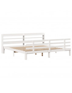 Giroletto con Testiera senza Materasso Bianco 180x200 cm 2