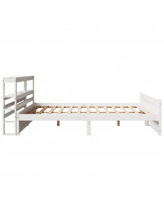 Giroletto con Testiera senza Materasso Bianco 200x200 cm