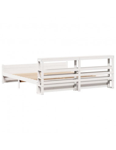 Giroletto con Testiera senza Materasso Bianco 200x200 cm