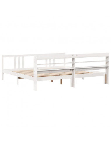 Giroletto con Testiera senza Materasso Bianco 200x200 cm