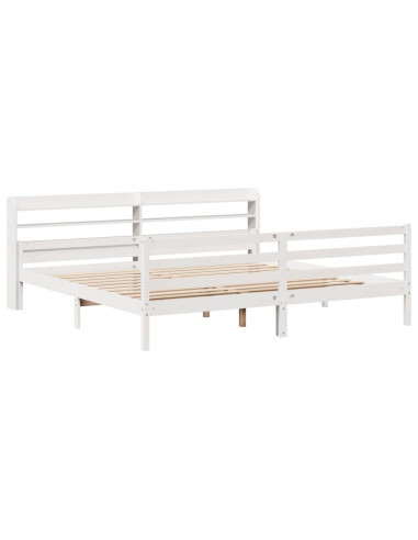 Giroletto con Testiera senza Materasso Bianco 200x200 cm