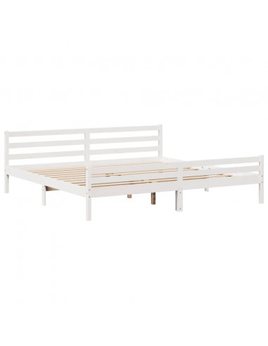 Giroletto con Testiera senza Materasso Bianco 200x200 cm