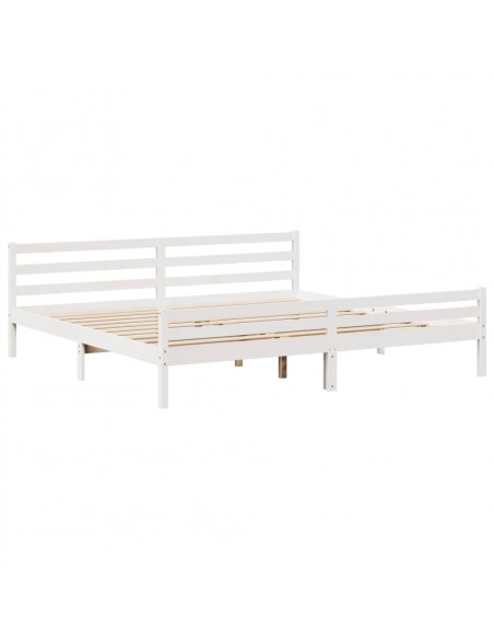 Giroletto con Testiera senza Materasso Bianco 200x200 cm