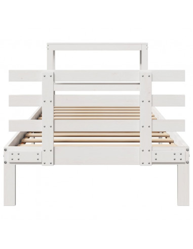 Giroletto con Testiera senza Materasso Bianco 90x200 cm